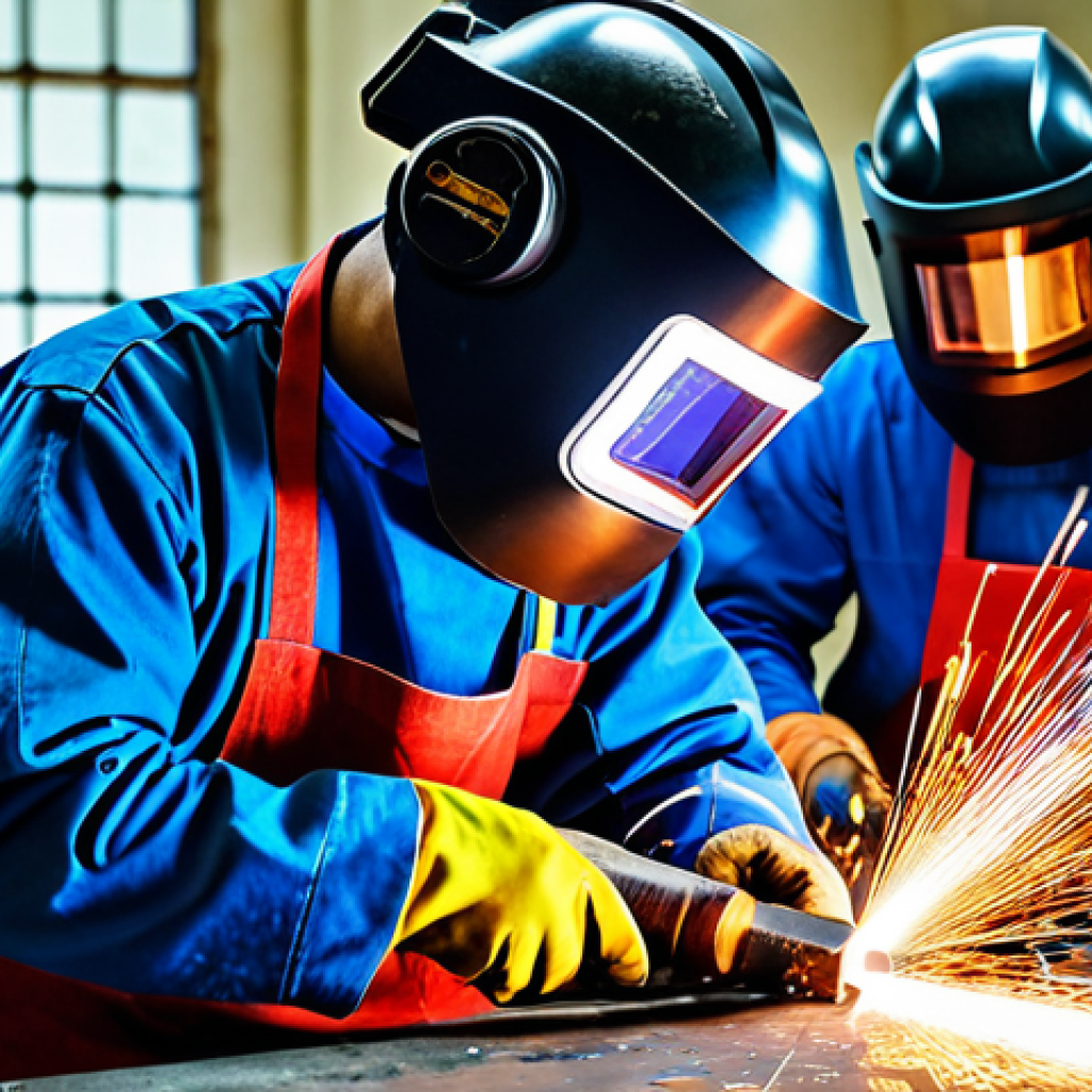 용접 전문가의 커리어 개발 - Modern Welding Workshop**
"A bright and organized welding workshop in Hanoi, Vietnam, featuring var...