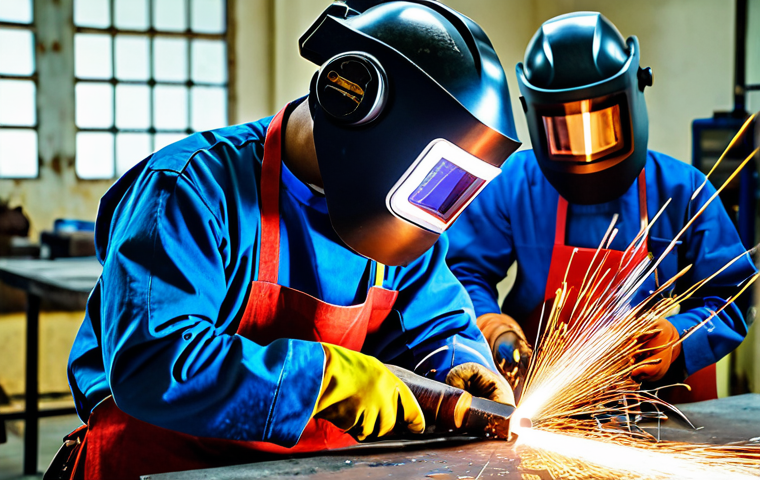 용접 전문가의 커리어 개발 - Modern Welding Workshop**
"A bright and organized welding workshop in Hanoi, Vietnam, featuring var...