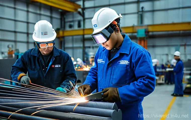 용접사 직업 전망과 변화 - **Prompt 2: The Modern Welder: Mastering Advanced Technology and Materials**
    A dynamic image foc...