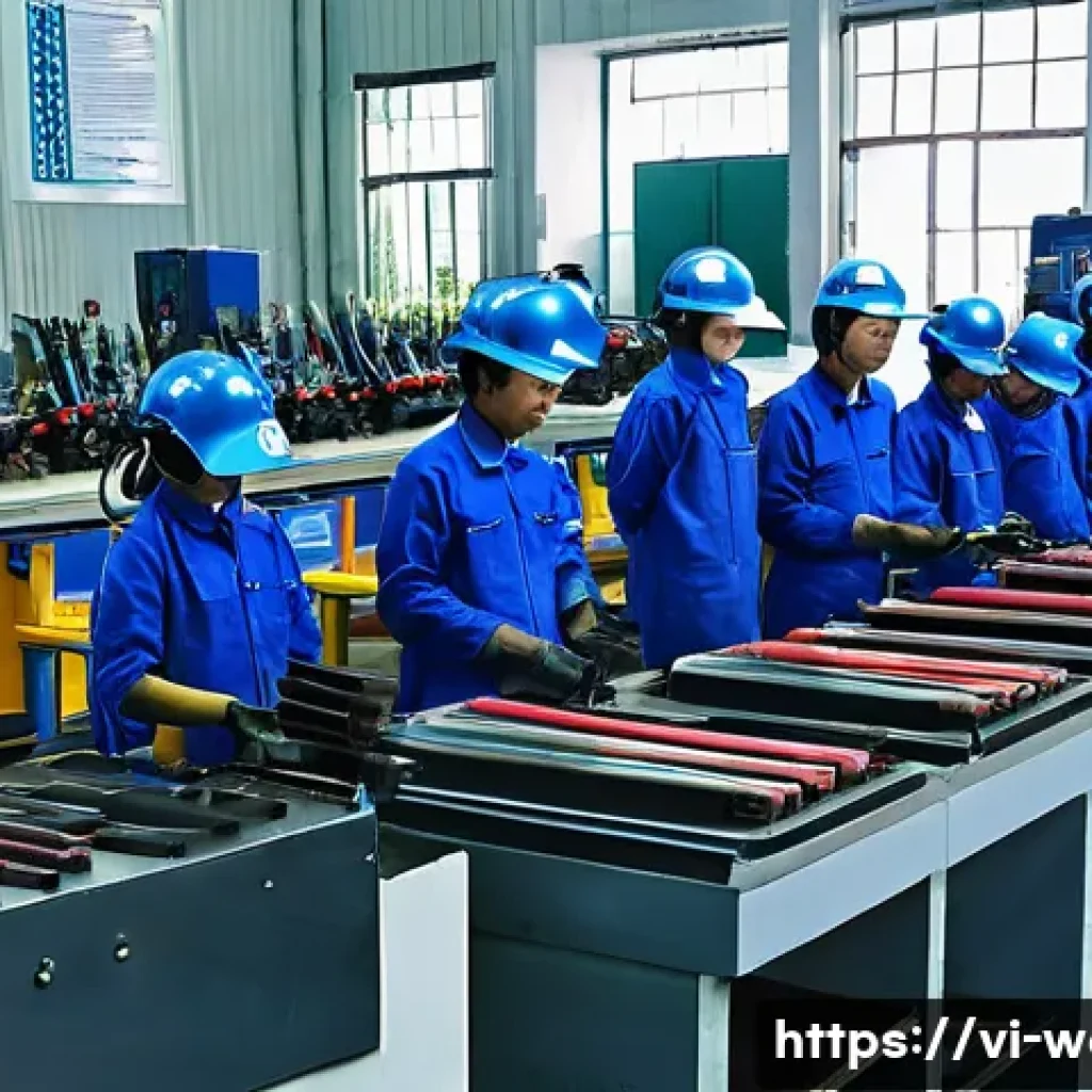 용접 학원 선택 요령 - A modern welding training center in Vietnam, featuring a spacious, well-lit workshop filled with adv...